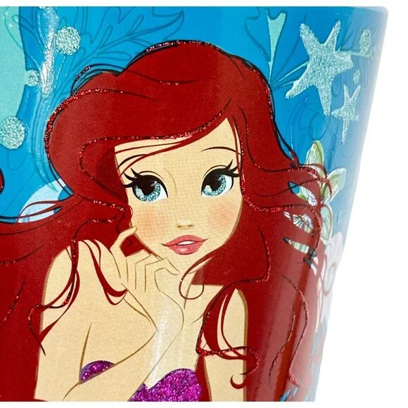 Disney Mug 3D Ariel Blue Glitter Ceramic 20 oz Unused - Picture 6 of 7